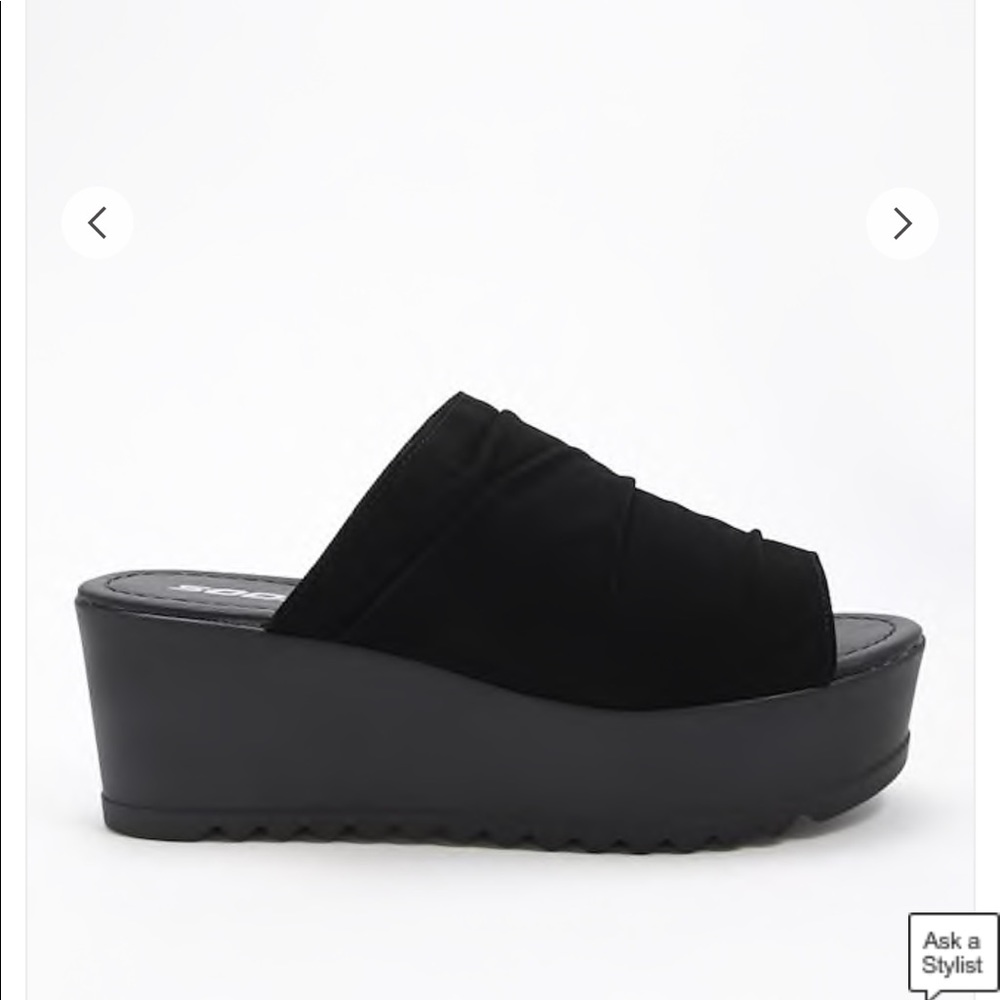 Never been worn platform slides